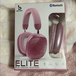 EliteStyle Pink Crystal Over-Ear Headphones - Bluetooth